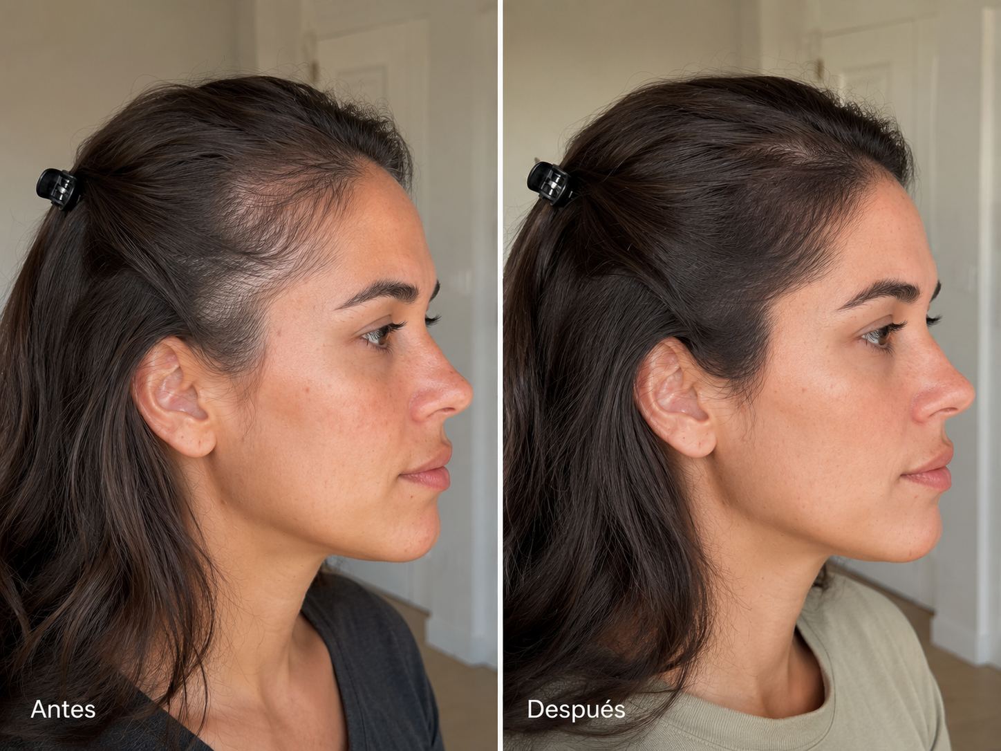 Comparativa cosmética antes y después de la rutina Folinove tras un uso continuado
