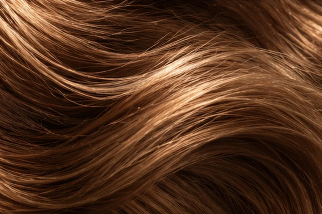 Textura de cabello castaño claro ondulado
