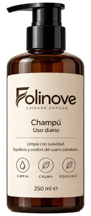 Frasco de champú Folinove